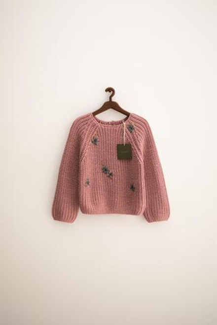 ZARA TIMELESS — ТРИКОТАЖНЫЙ ДЖЕМПЕР С ВЫШИВКОЙ В ВИДЕ ЦВЕТОВ, МЯГКИЙ РОЗОВЫЙ