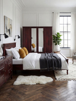 Шкаф 233х68х220, Джоли, распашной, 4 двери, с ящиками для одежды, из массива березы, красный, Makosa