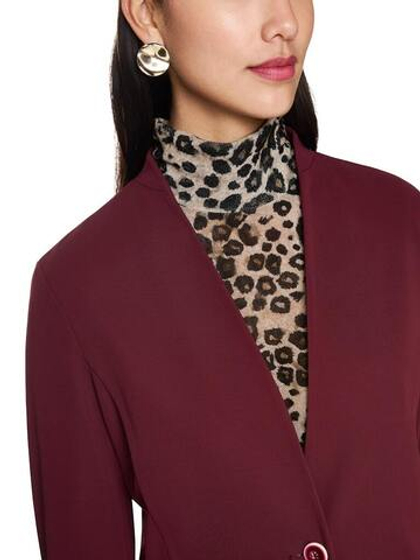 Marc Cain Жакет из костюмной вискозы без лацканов