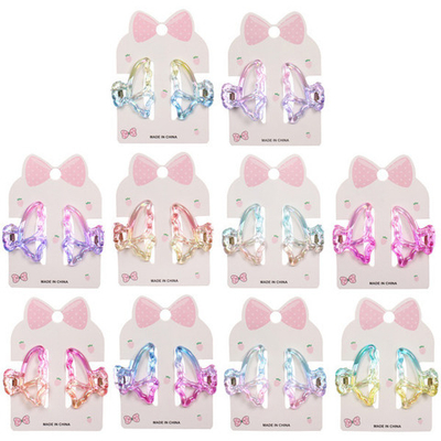 Заколки-крабы для волос 2шт «Мон Ляруш», бабочки, микс 6 цветов, 4,5см (Блистер)