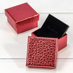 Коробка Ювелирная 5х5х3.5 см Набор 2 шт "Кожа крокодила" (Красный)