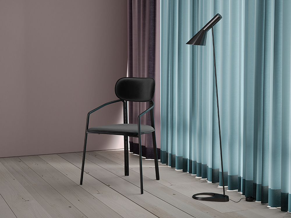 Стул ror, round, велюр, черный/черный