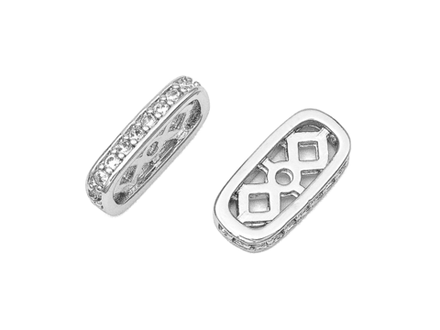 Спейсер 12,5мм, со стразами (для многорядных украшений) (1шт)