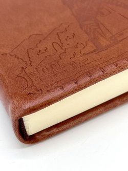 Блокнот 128 л А5 линейка мельница коричневый (7675-2)