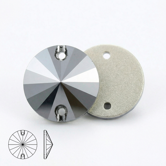 Стразы Rivoli Jet Hematite