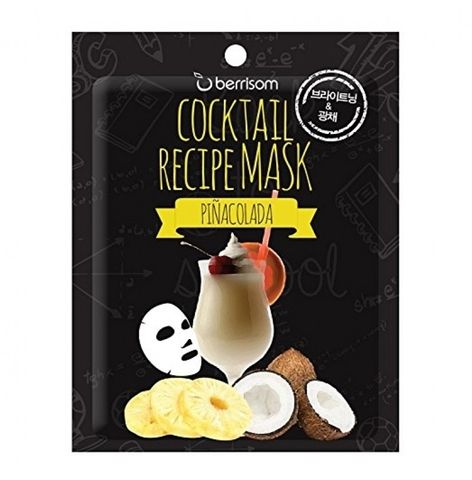 BER МАСКА ТКАНЕВАЯ ДЛЯ ЛИЦА COCKTAIL RECIPE MASK PINA COLADA, 20 ML