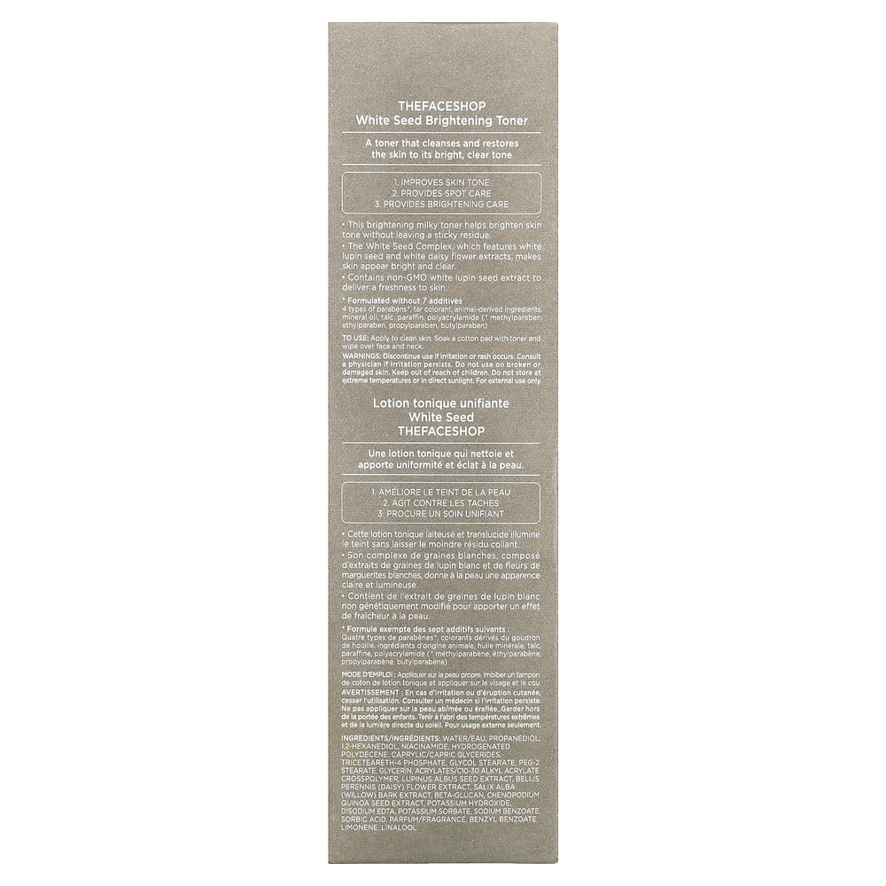The Face Shop, White Seed, осветляющий тоник с никотинамидом, 160 мл (5,4 жидк. унции)