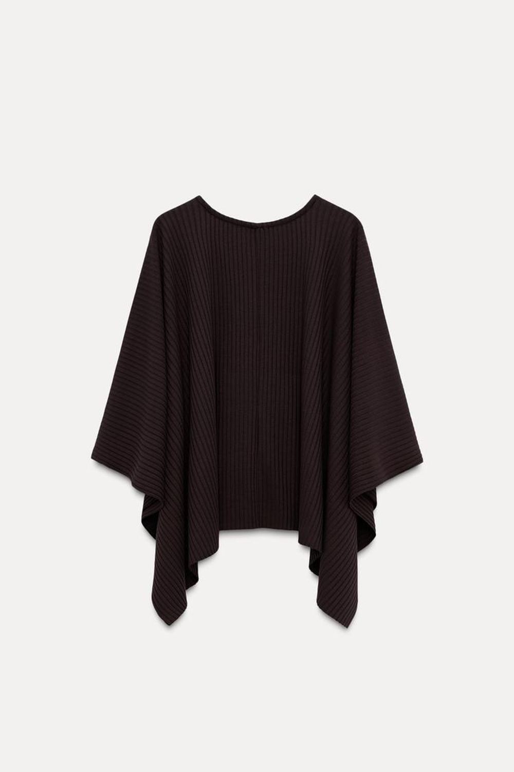 ZARA НАКИДКА АСИММЕТРИЧНОГО КРОЯ В РУБЧИК, БАКЛАЖАНОВЫЙ