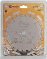 Диск пильный по дереву с тефлоновым покрытием 24Т, CUTOP Profi plus, 150 х 1,3/2,0 х 20/16/12 мм 75-15024Т