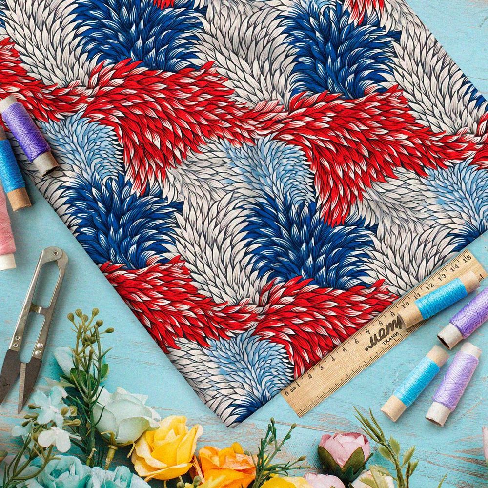 Ткань премиум Оксфорд 600D цветочный салют