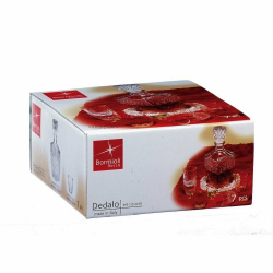 Набор стопок для ликера 6шт 85мл и штоф 0.78л Bormioli Rocco Dedalo в подарочной упаковке