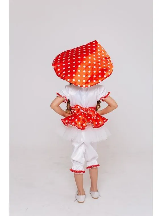 Карнавальный костюм «Мухомор», платье, панталоны, шапка, размер 116-60