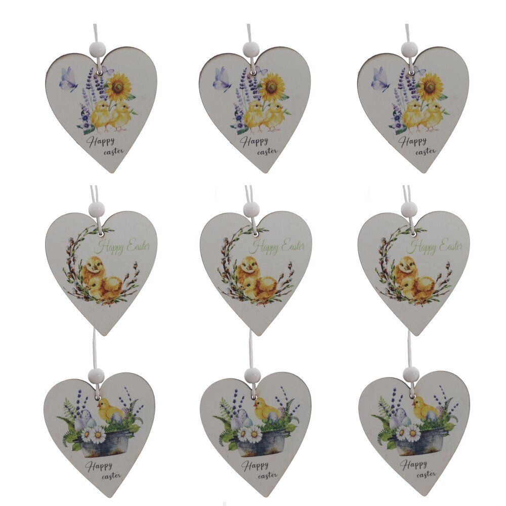 GAEM Набор из 9-ти изделий декоративных подвесных "Сердце" (5*0,5*6), L19,5 W6,5 H2 см