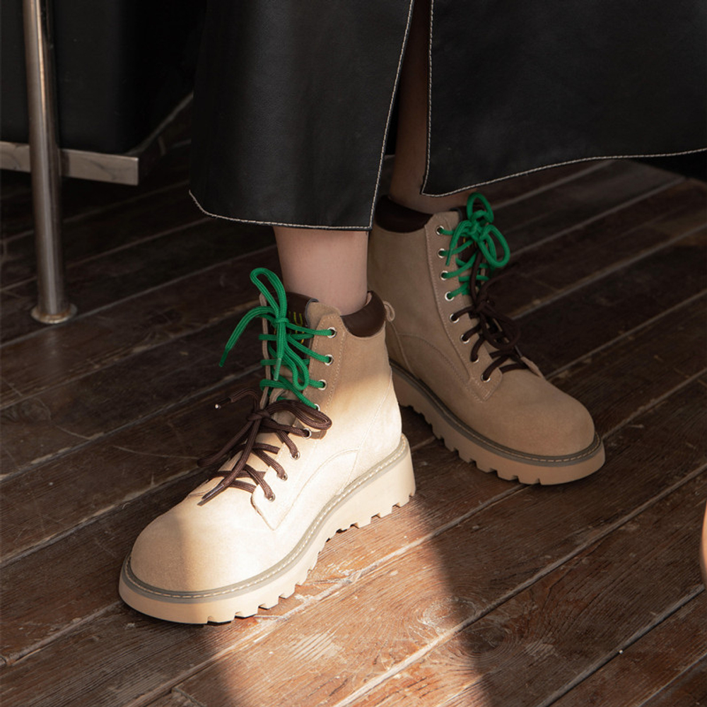 XIAOAJUE Short Combat Boots 3.5cm Women"s