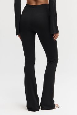 Леггинсы клеш из вискозы черного цвета