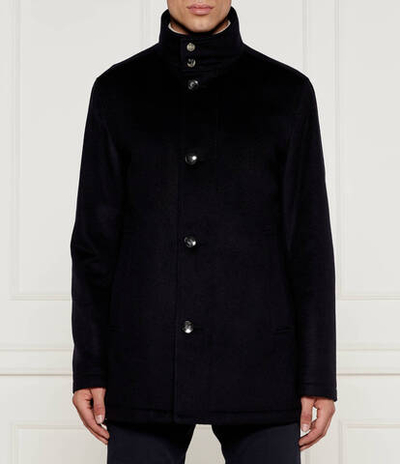 Хлопковое пальто h-coxtan BOSS BLACK - темно-синий(50525750)