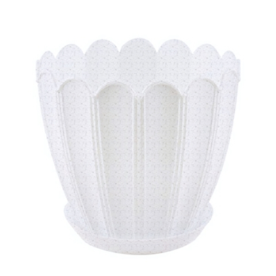 Кашпо "Хризантема" с поддоном 3,4л (бел)