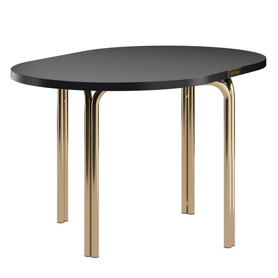Столик кофейный ror, 75х50 см, латунь/черный