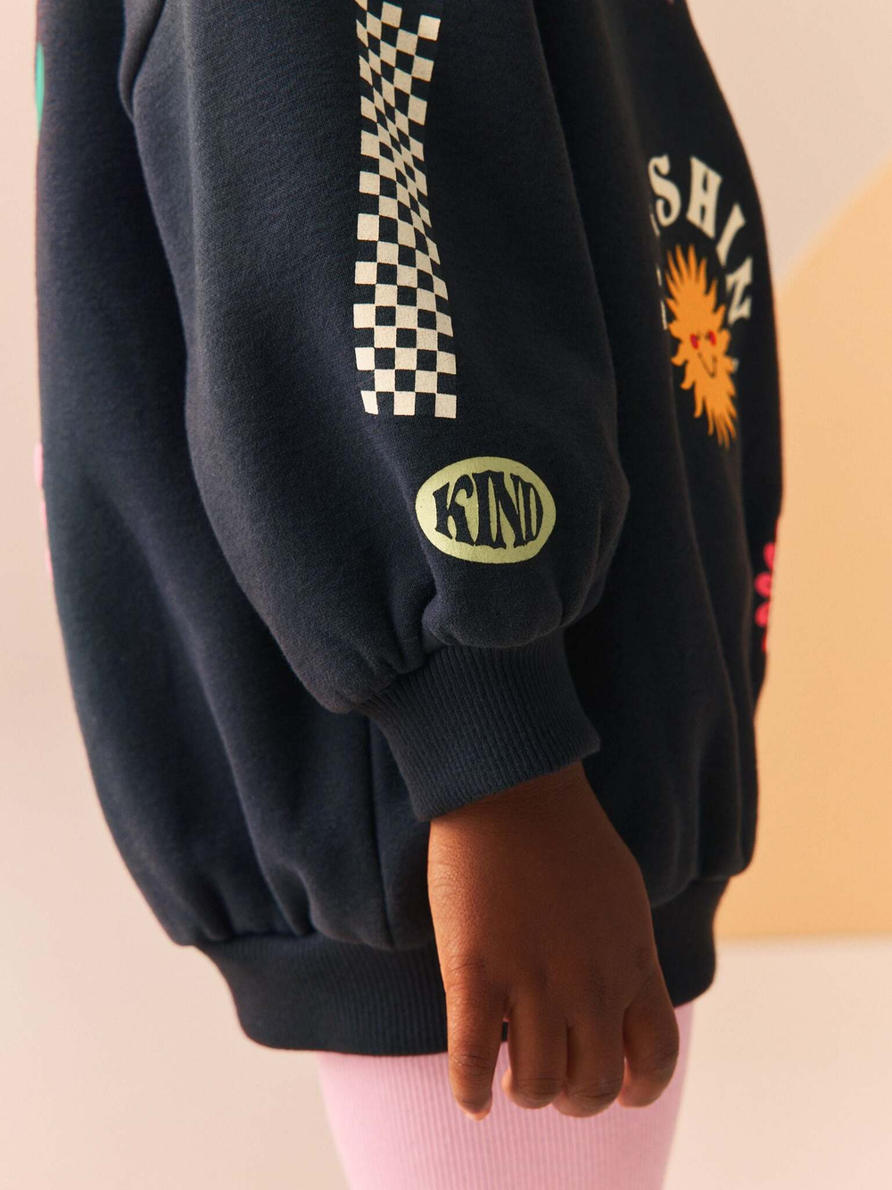 Толстовка и легинсы в комплекте для девочки Next B61-692, Розовый, Черный