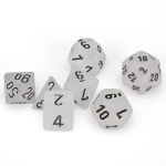 Chessex 7-dice set Frosted Clear/Black
