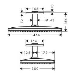 Верхний душ потолочный Hansgrohe Rainmaker Select 460 3jet 24006400