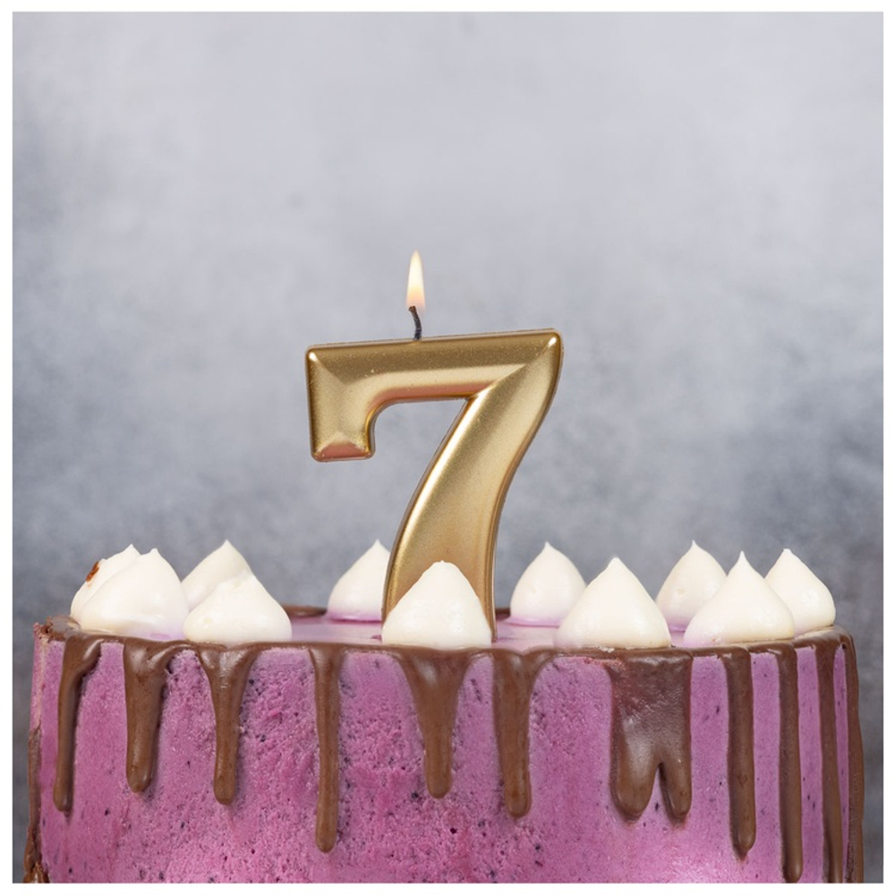 Свечи-цифры Золотые, 8 см