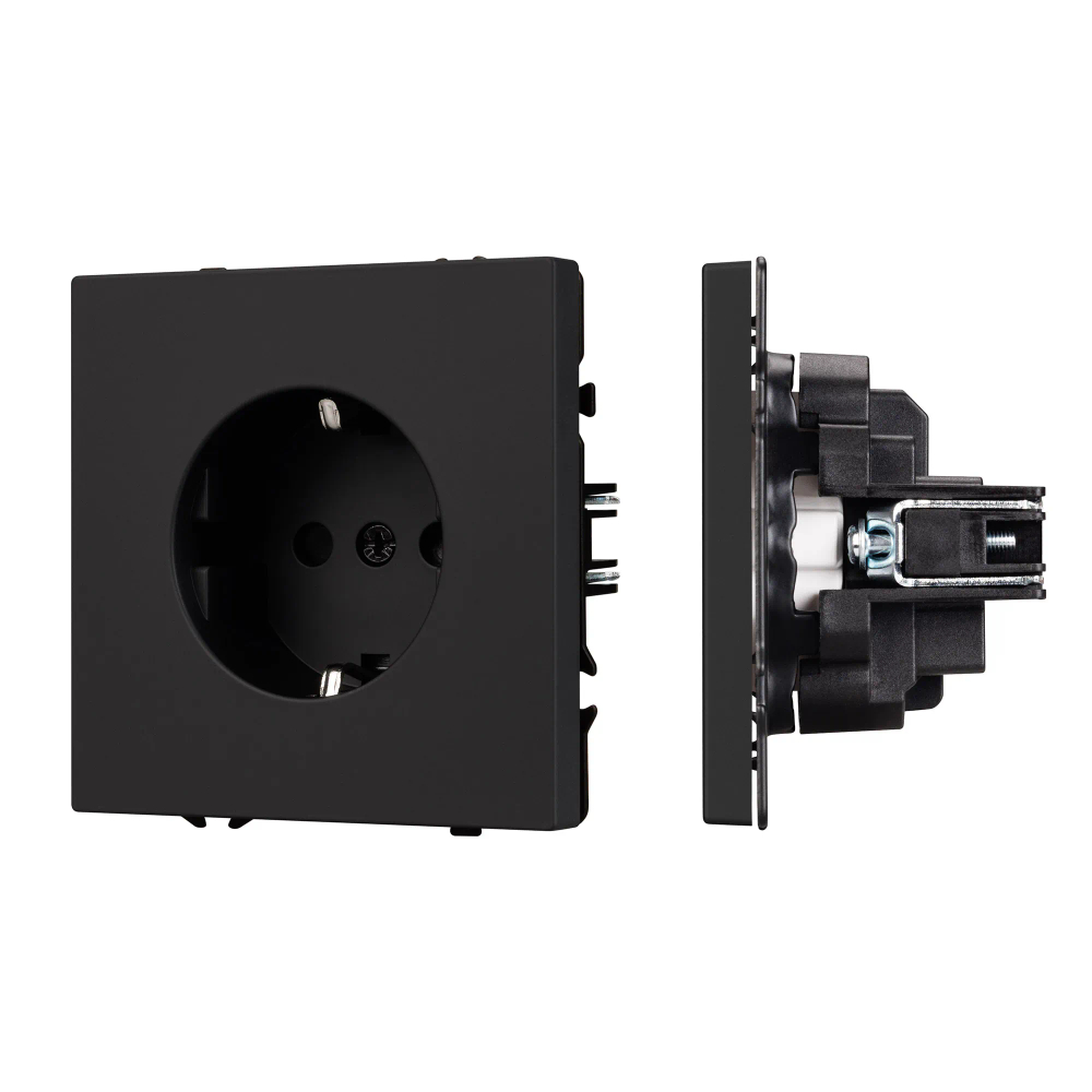 Механизм электрической розетки SCT-NOBE-MEU1-SFPL-BK (230V, 16A) (Arlight, -) 054277