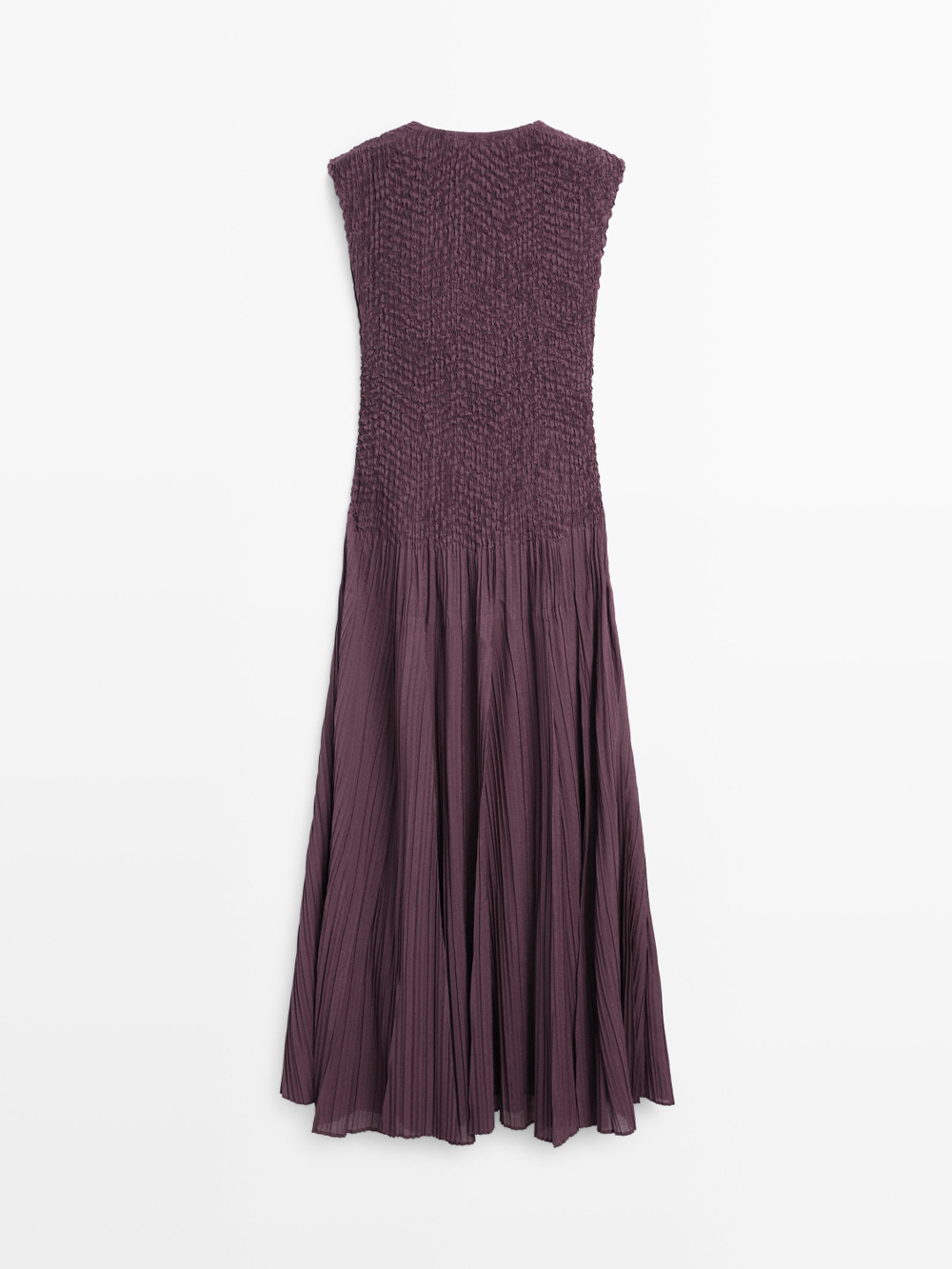 Massimo Dutti Длинное плиссированное платье, баклажанный