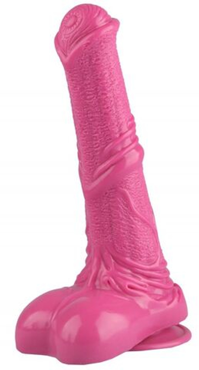 Розовый фаллоимитатор-реалистик с мошонкой - 25 см. (Цвет: розовый)