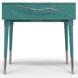 Консоль Арт Колор leaves Стайл Сильвер Пастельно-синий