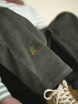 Широкие брюки хаки с вышивкой ЛЕС