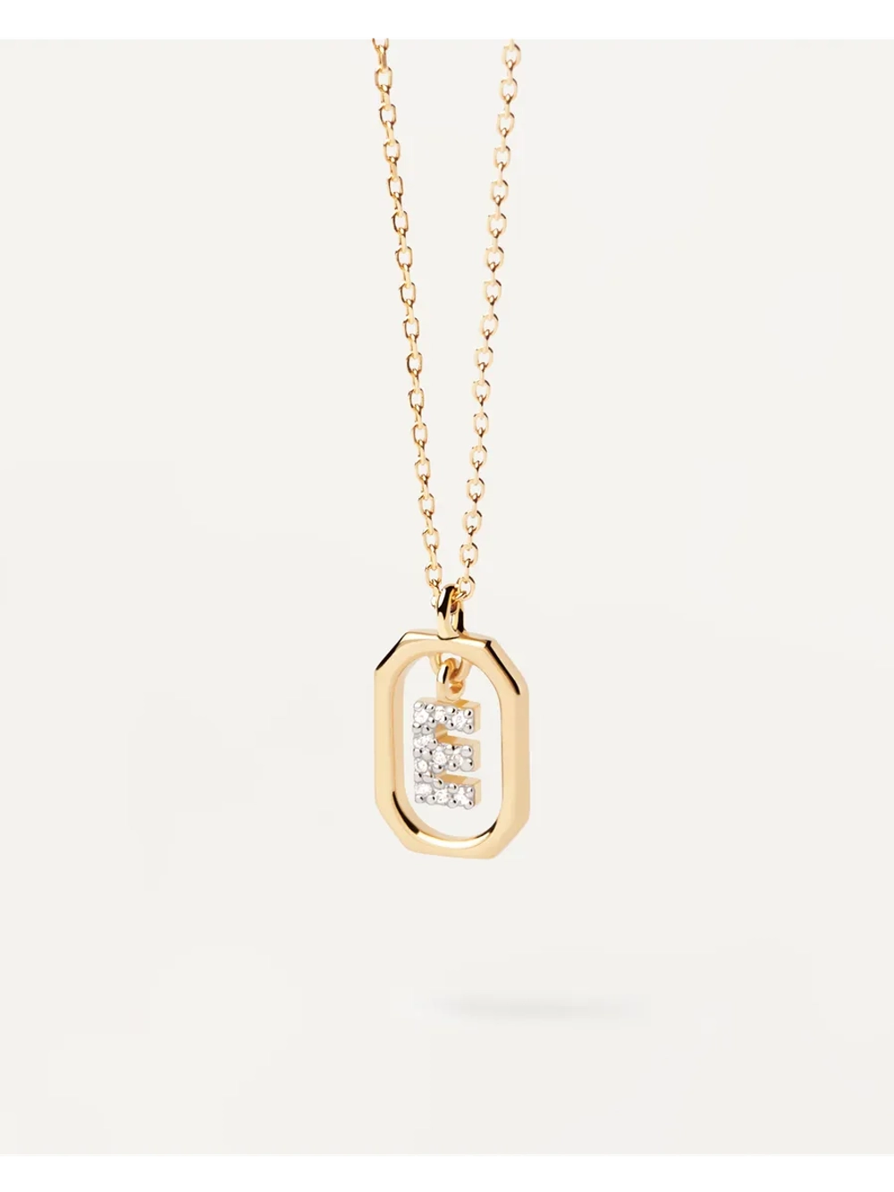 Колье Мини-Буква E серебро 925 пробы покрытое золотом