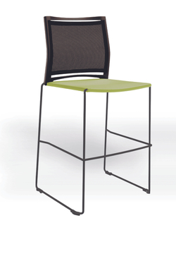 Web стул на полозьях кухонный/барный со спинкой-сеткой