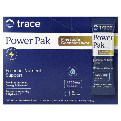 Trace, Power Pak, ананас и кокос, 30 пакетиков по 6,1 г (0,22 унции)