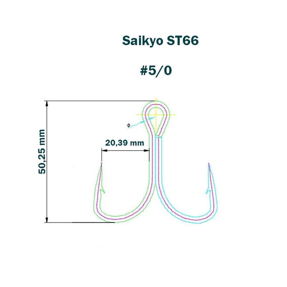 Крючки Saikyo тройн. ST66 № 5/0 (5 шт)
