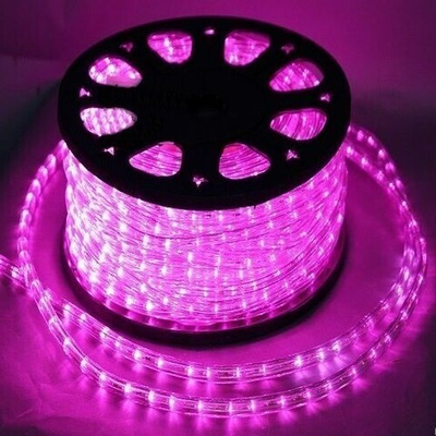 Дюралайт светодиодный, двухжильный, круглый 13 мм, IP65, 100 м, 36 LED/м, 220 В, 1,9W кратность резки 2 метра. Розовый