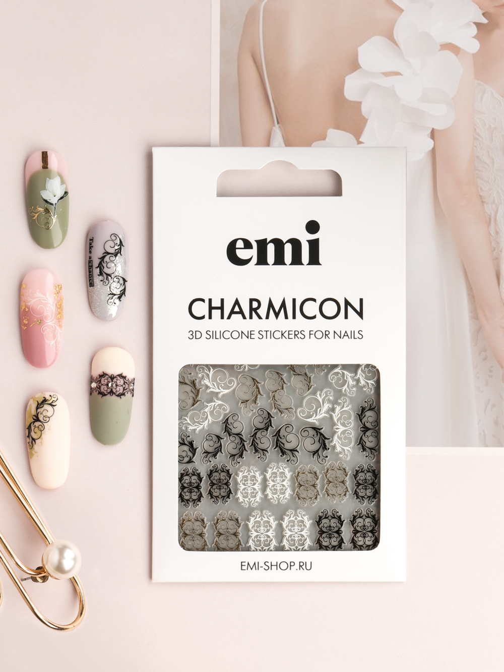 Charmicon 3D Silicone Stickers №216 Ажурный принт