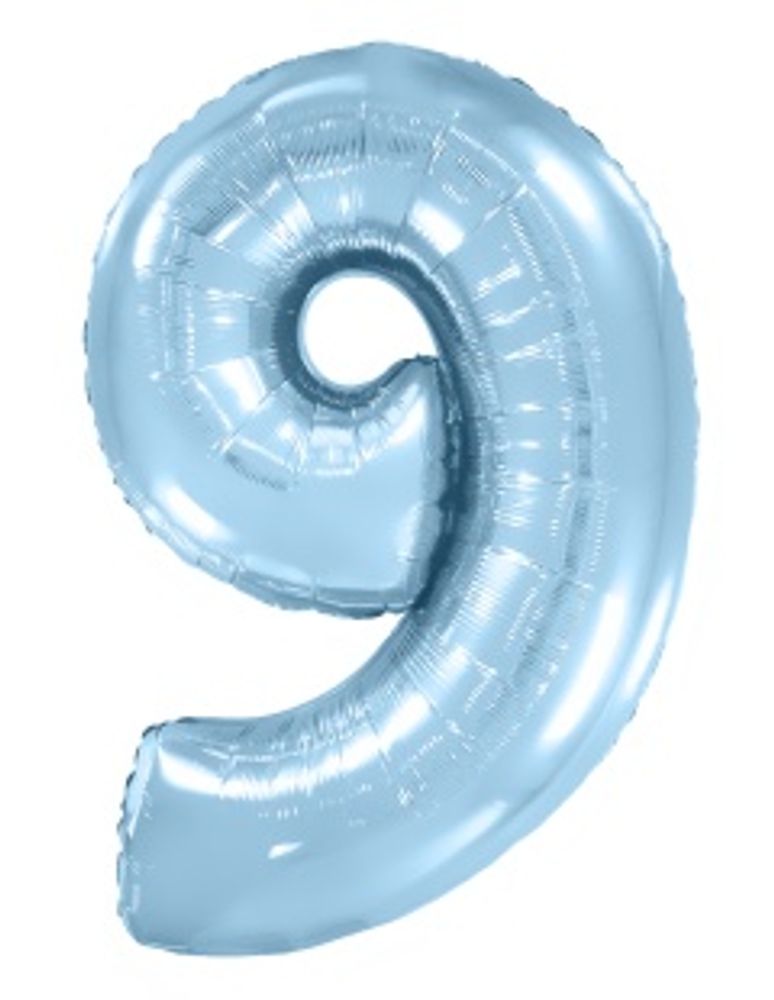 FM Шар 40'' / 102 см "Цифра 9" Голубой Макарунс (БГ-60)