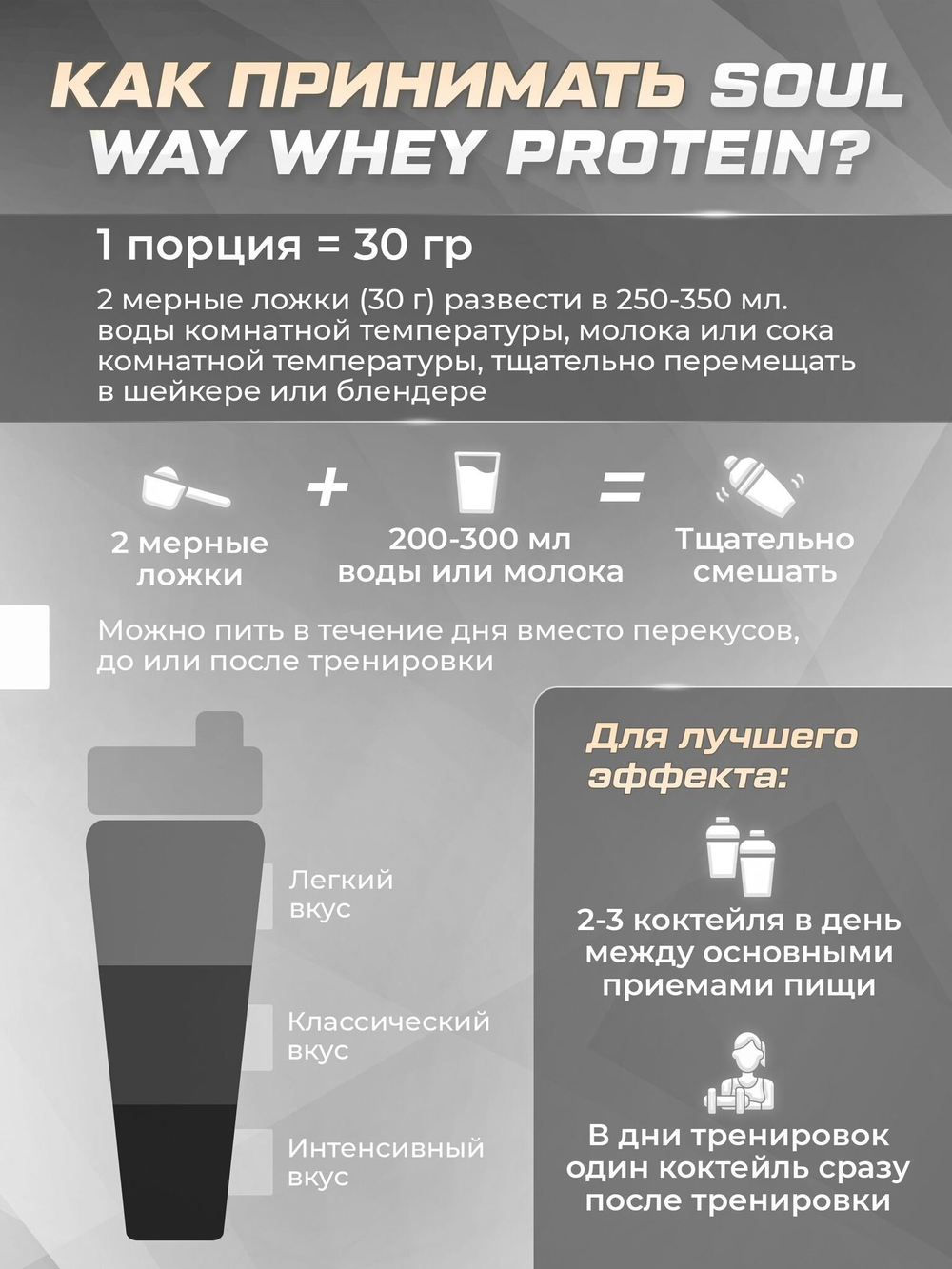 Протеин сывороточный Soul Way со вкусом бисквита / 900 гр 30 порций