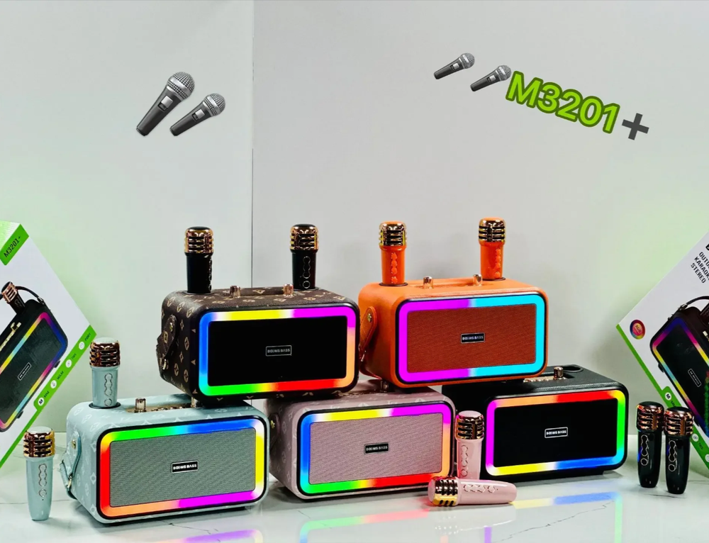 Беспроводная колонка-караоке Booms Bass M3201+ Stereo