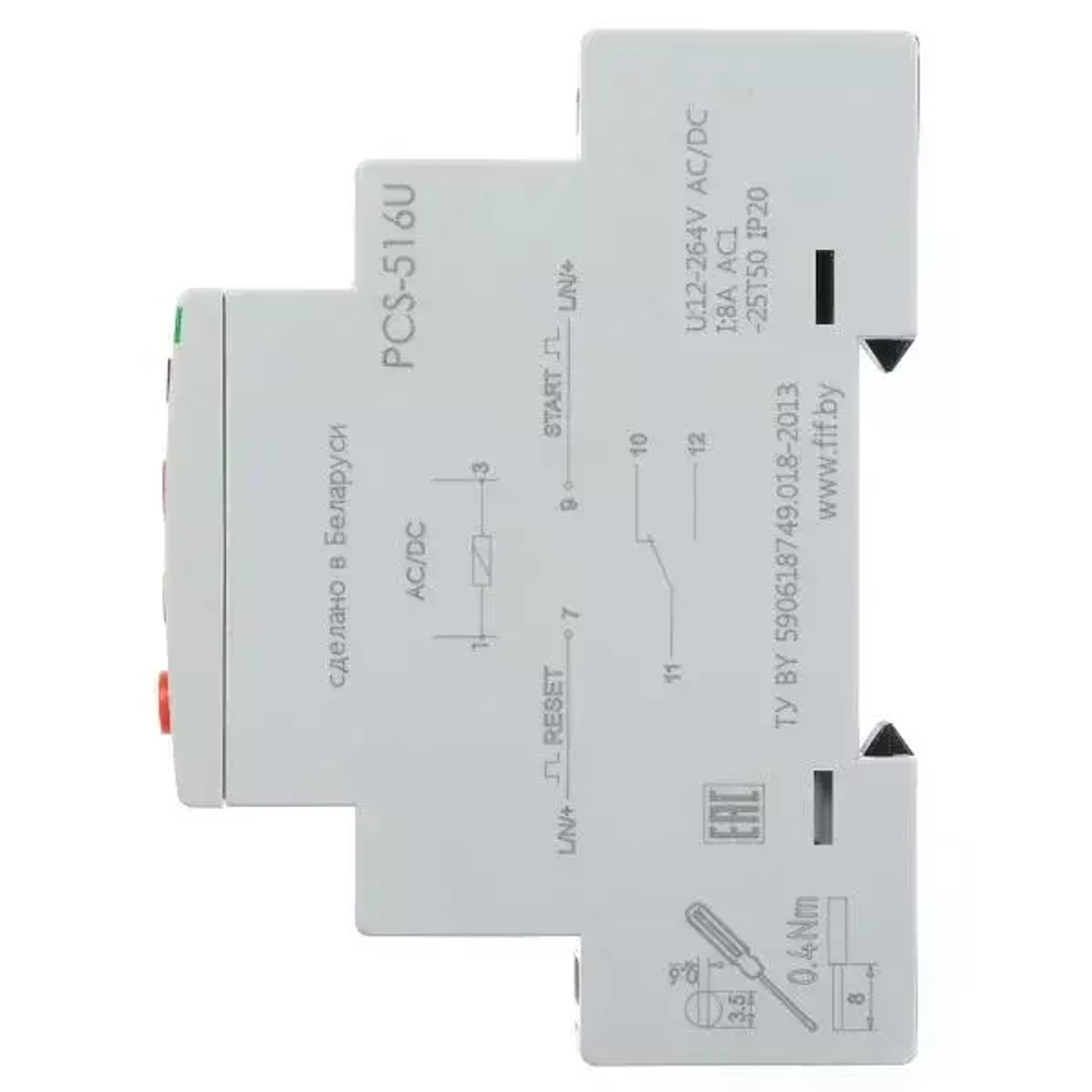 Реле времени PCS-516 8А 230В 1 перекл. многофункц. вход: START/RESET (аналог РВО-1М)