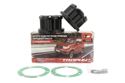 Муфты включения переднего моста УАЗ (хабы колесные) серия TROPHY Z с подшипником (черные, 2 шт)