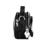 Сумка женская маленькая 22х17х9 см серебристая с чёрным 7558-5