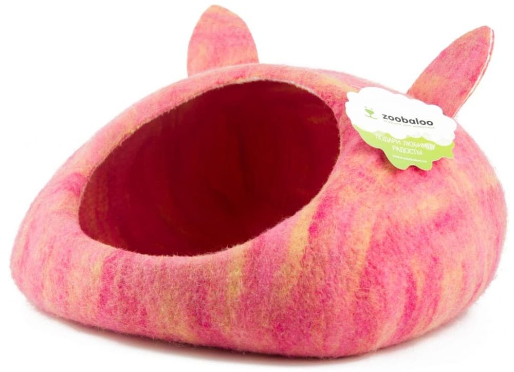 Домик-слипер "WoolPetHouse" (размер L, форма овал, с ушками, мультиколор розовый) Домик-слипер "WoolPetHouse" (размер L, форма овал, с ушками, мультиколор розовый)