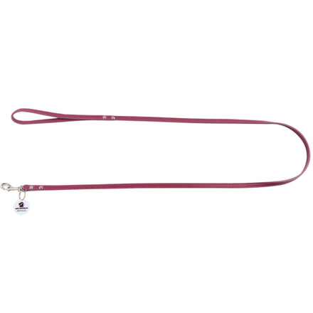 Поводок Mr.Kranch для собак из натуральной кожи с QR-адресником 130см 8мм малиновый