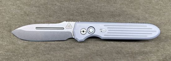 Нож автоматический Pro-Tech PDW Invictus Gray (Blade Show 2024) - сталь CPM-MagnaCut, рукоять алюминий, кнопка перламутр