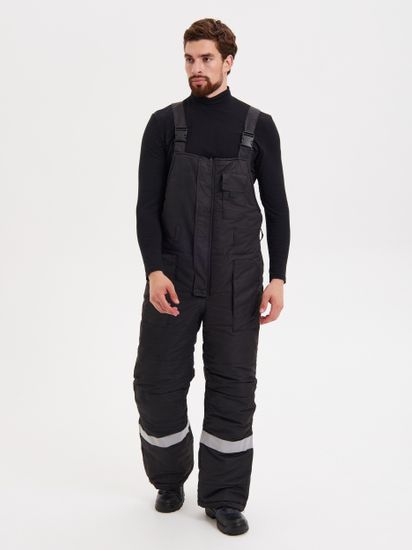 Костюм зимний "Нордмен" полукомбинезон (черный/красный)