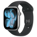 Умные часы Apple Watch Series 11, 46 мм, алюминий цвета «Space Gray», спортивный ремешок "Black", S/M (MEV04)