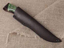 Нож "Алтай", сталь Bohler N690, рукоять зеленая стабилизированная берёза