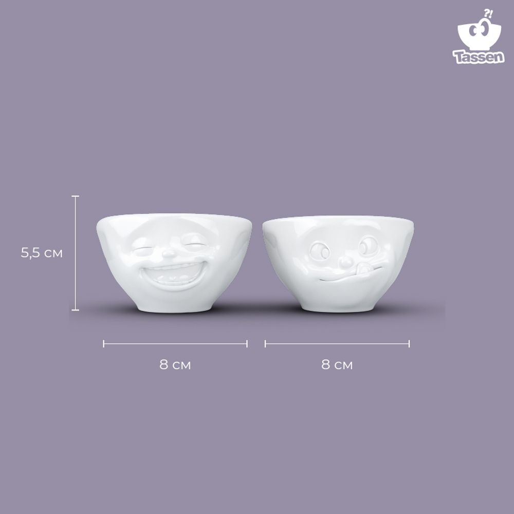 Набор чаш Laughing & Tasty, 100 мл, белый, 2 шт.